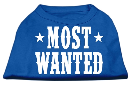 Most Wanted Screen Print Shirt Blue XL